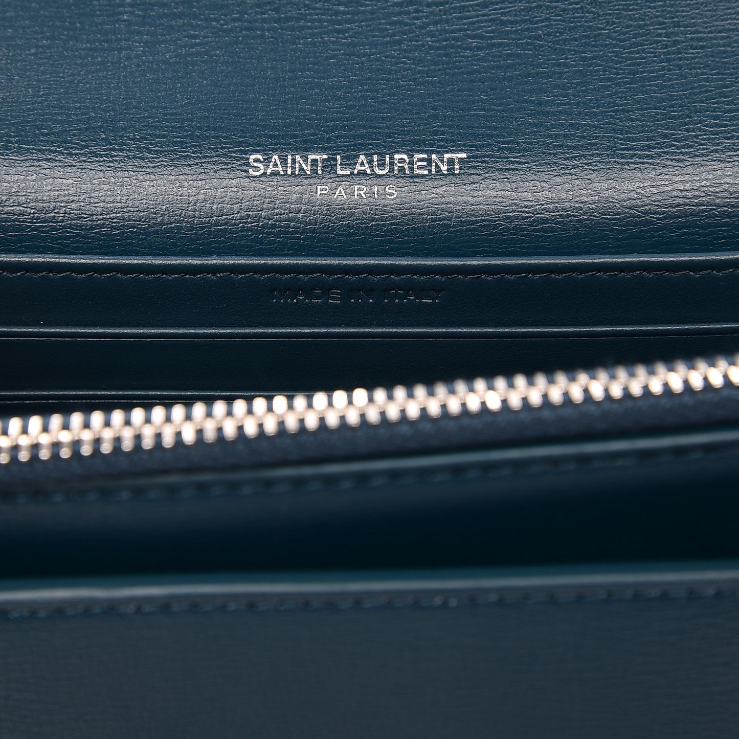 Calfskin Monogram Sunset Chain Wallet Turquoise