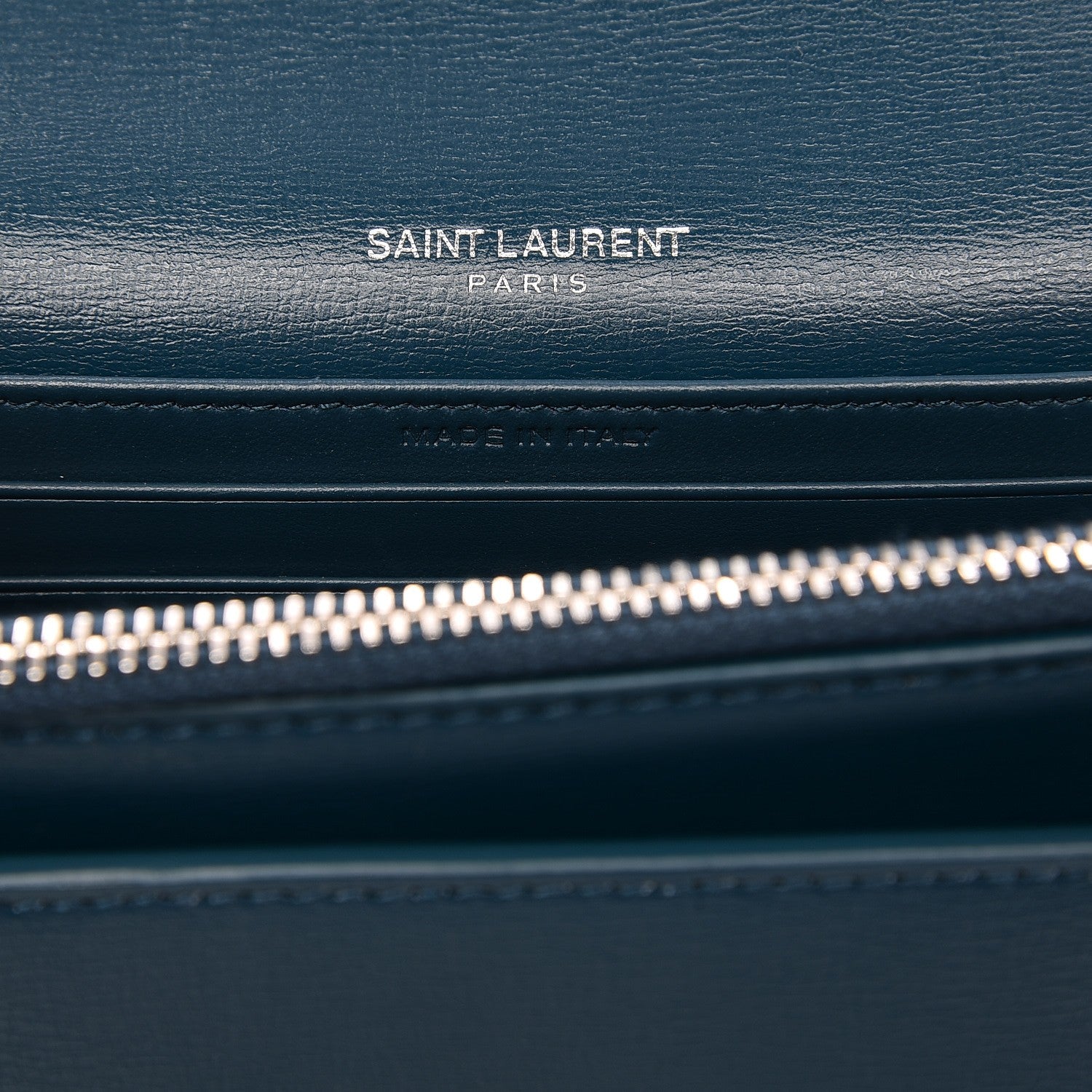 Saint Laurent Calfskin Monogram Sunset Chain Wallet Turquoise 6 of 7