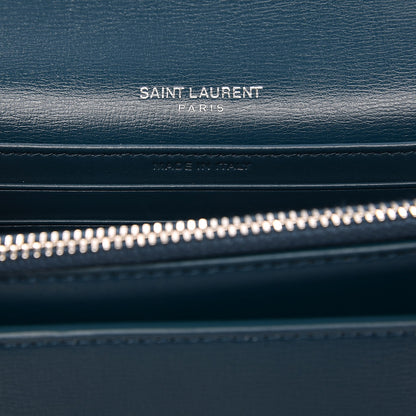 Saint Laurent Calfskin Monogram Sunset Chain Wallet Turquoise 6 of 7