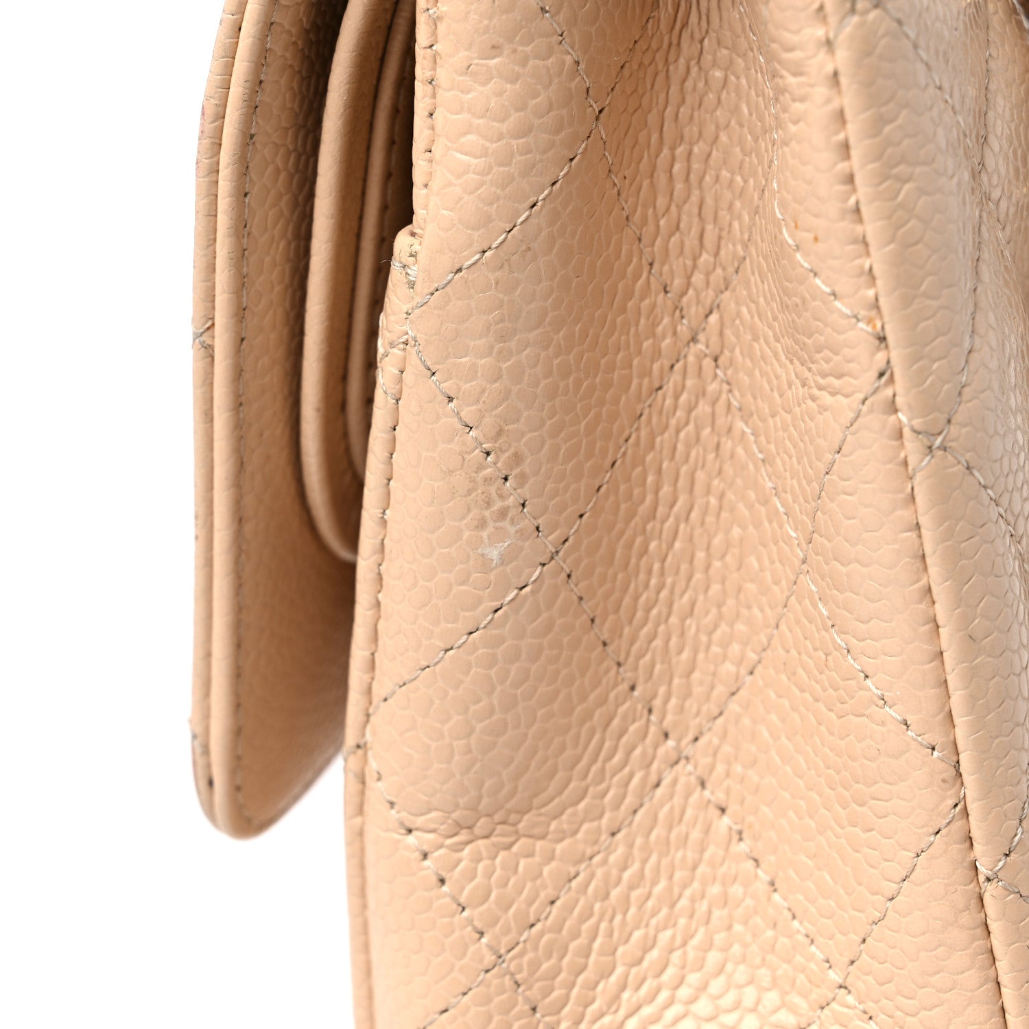 Chanel Caviar Quilted Medium Double Flap Beige 21 of 22
