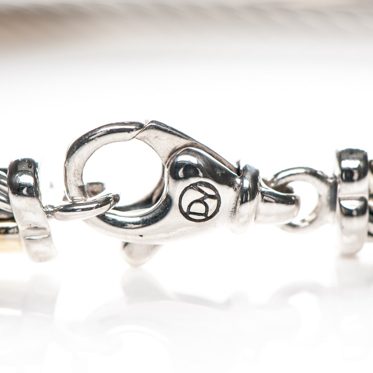 Sterling Silver 18K Yellow Gold 3mm Crossover Bracelet