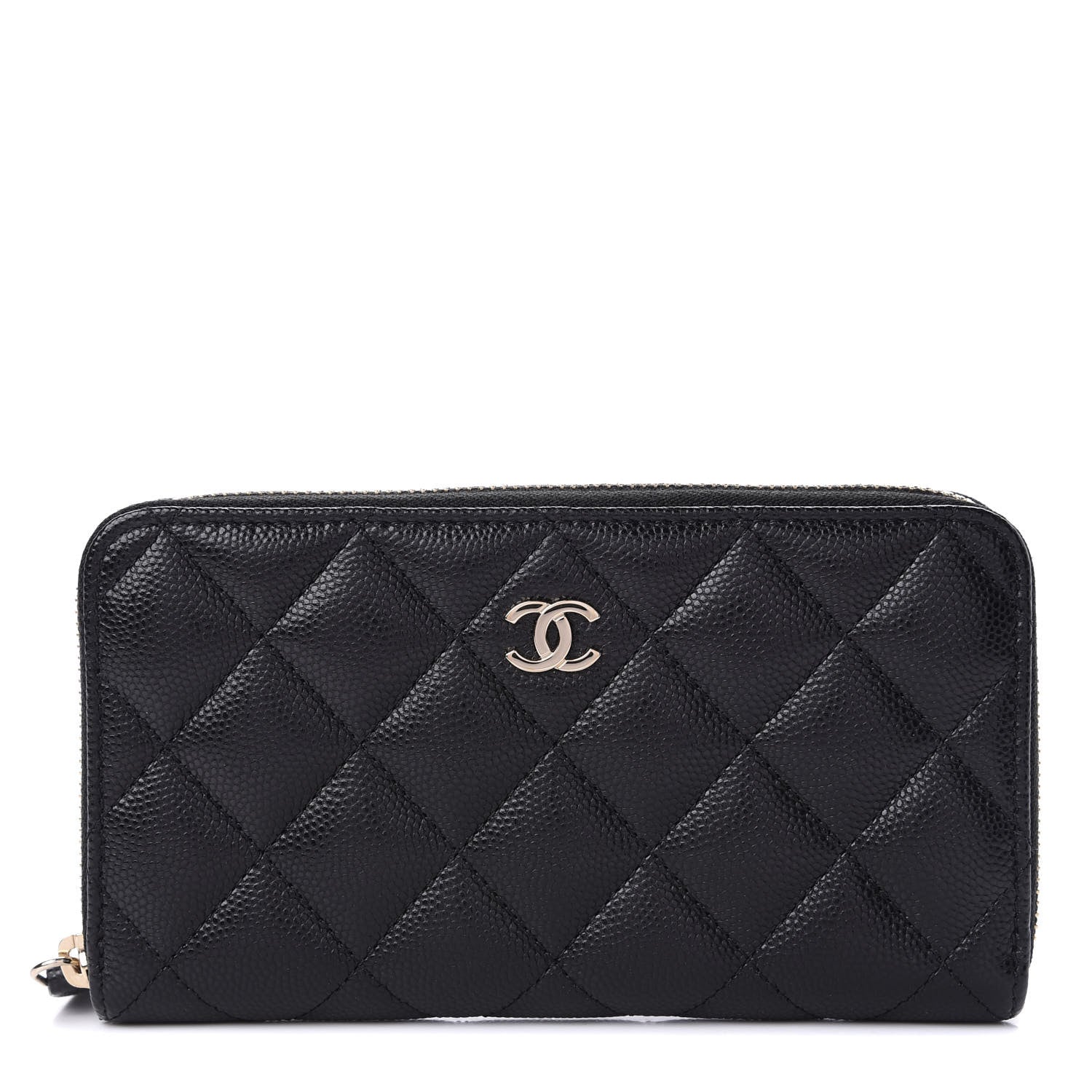 Chanel Caviar Quilted Small Zip Around Wallet Black 1 of 11