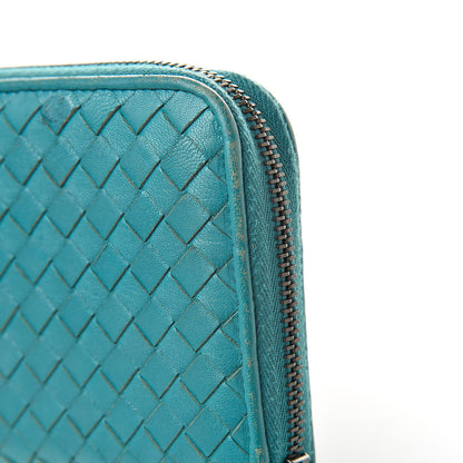 Bottega Veneta Nappa Intrecciato Zip Around Wallet Lagoon 10 of 11