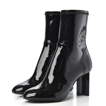 Louis Vuitton Patent Silhouette Ankle Boots 38 Black 3 of 6