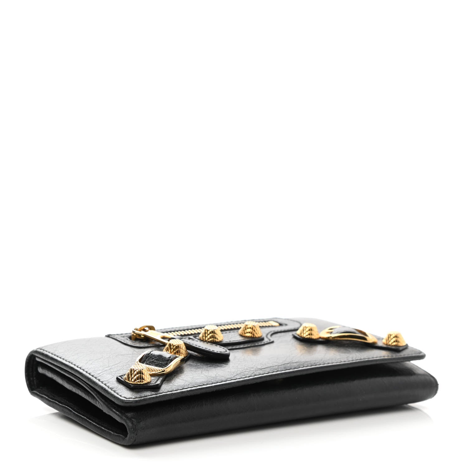 Balenciaga Agneau Giant 12 Gold Hardware Money Wallet Black 4 of 9