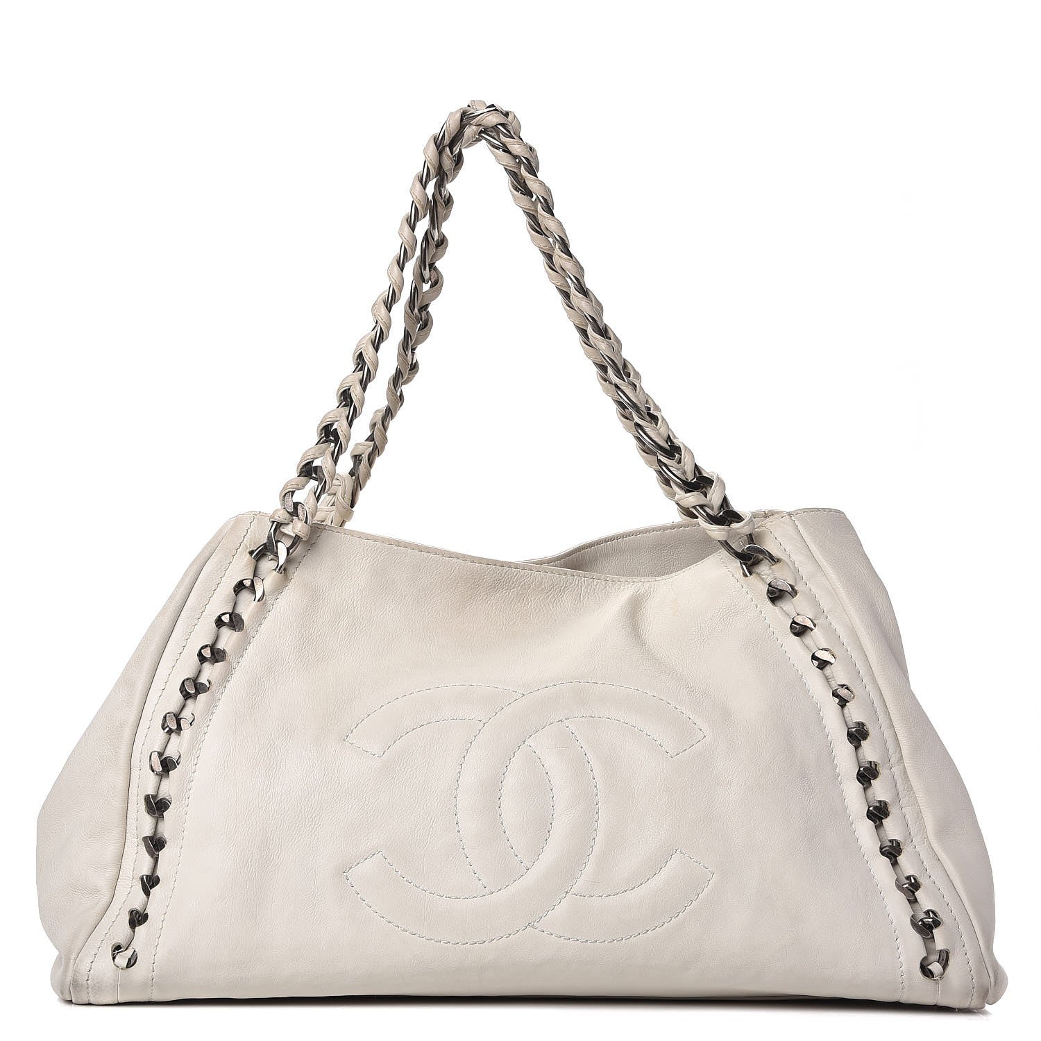 Chanel Calfskin Large East West Modern Chain Tote White 1 of 24