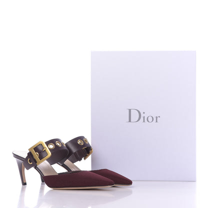 Christian Dior Technical Fabric Calfskin D-Dior 65mm Mules 39 Rouge Black 11 of 11