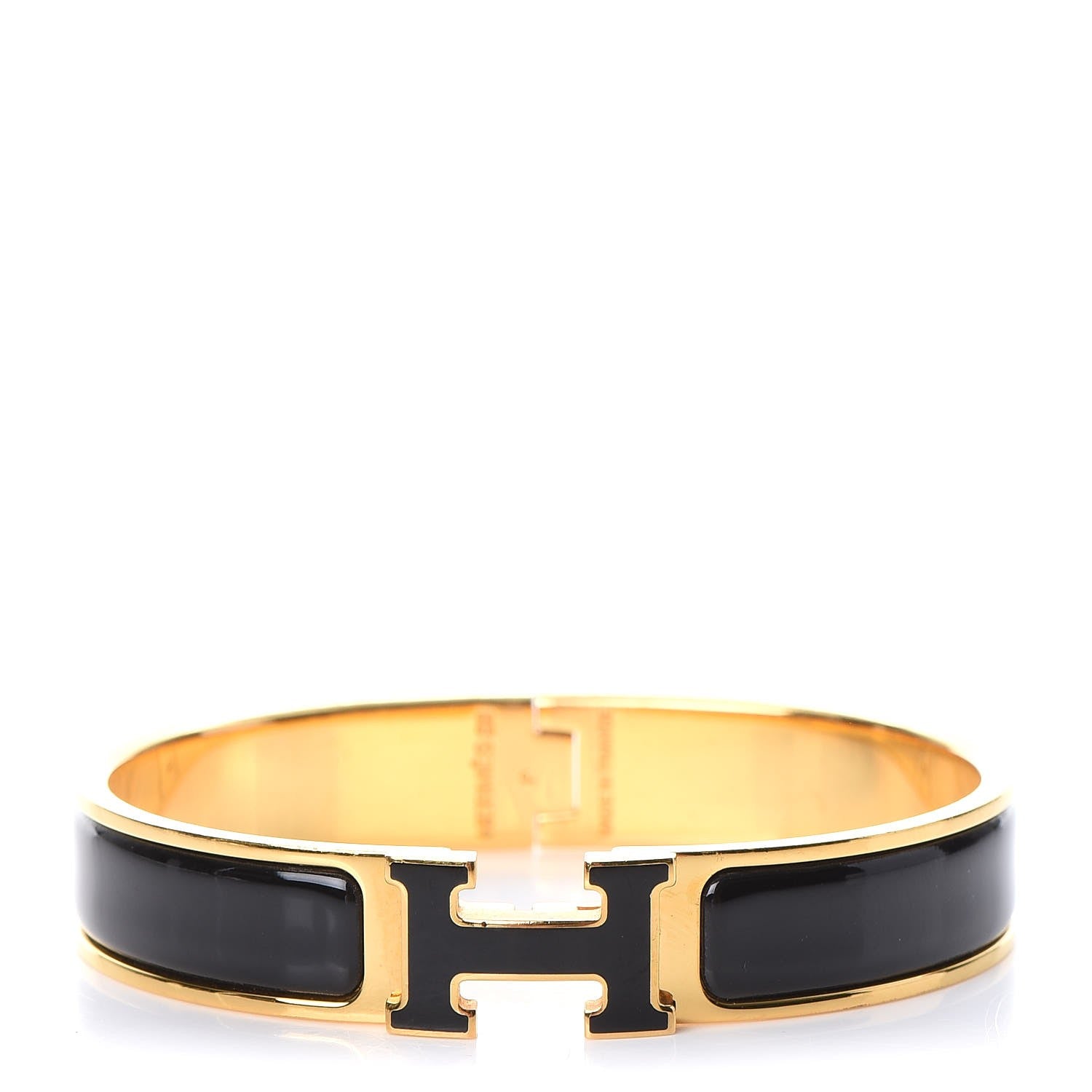 Hermes Enamel Narrow Clic Clac H Bracelet GM Black 1 of 6