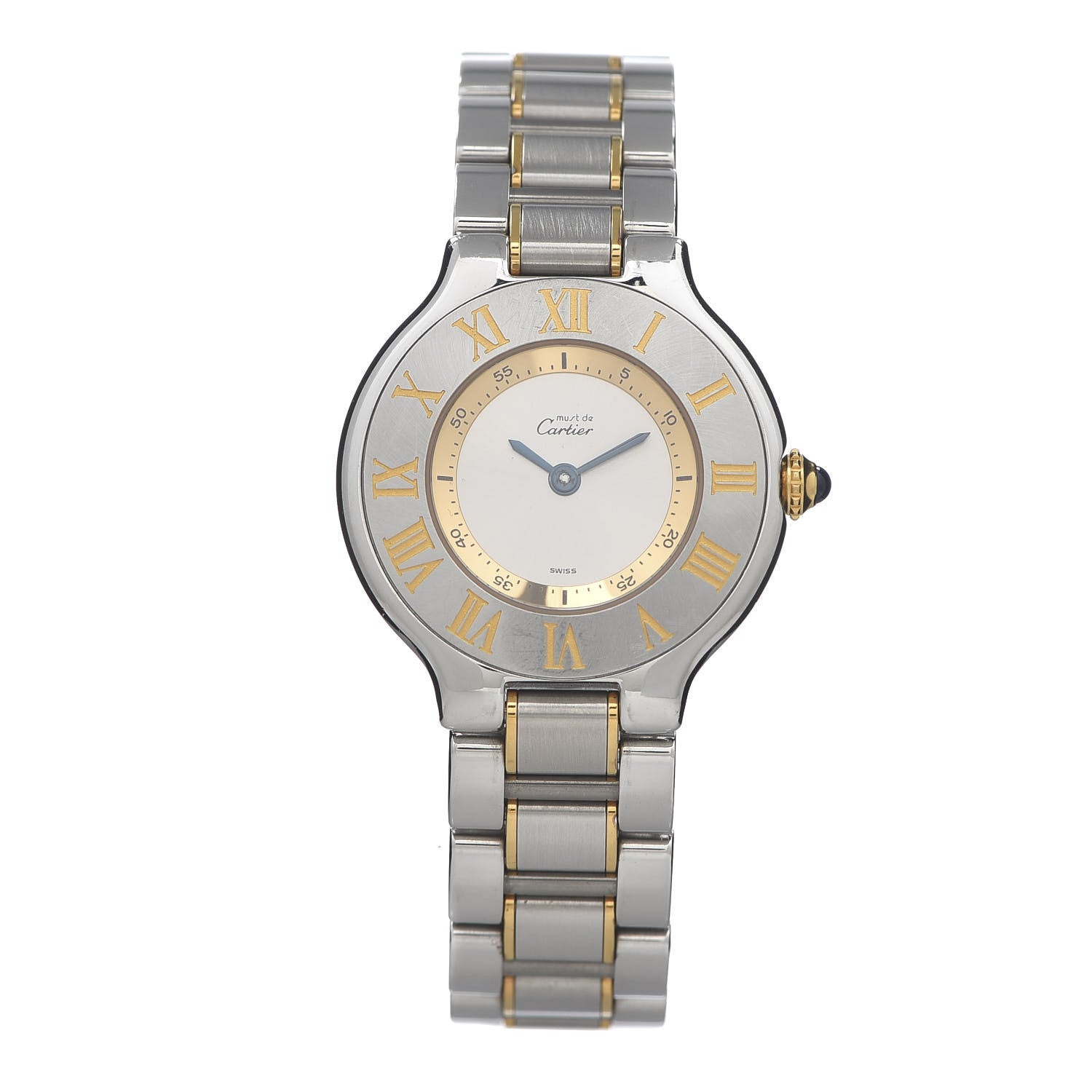 Cartier Stainless Steel 18K Yellow Gold 28mm Must De 21 Quartz Watch 1 of 5