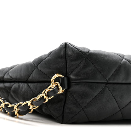Chanel Lambskin Quilted Maxi Hobo Black 10 of 11