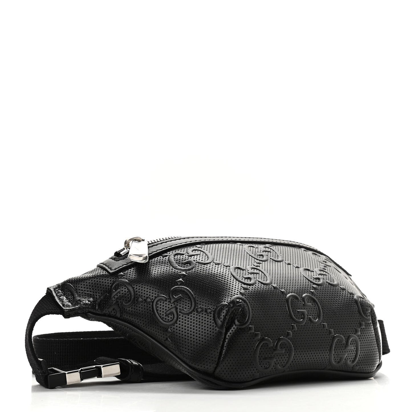 Calfskin GG Tennis Embossed Belt Bag Black
