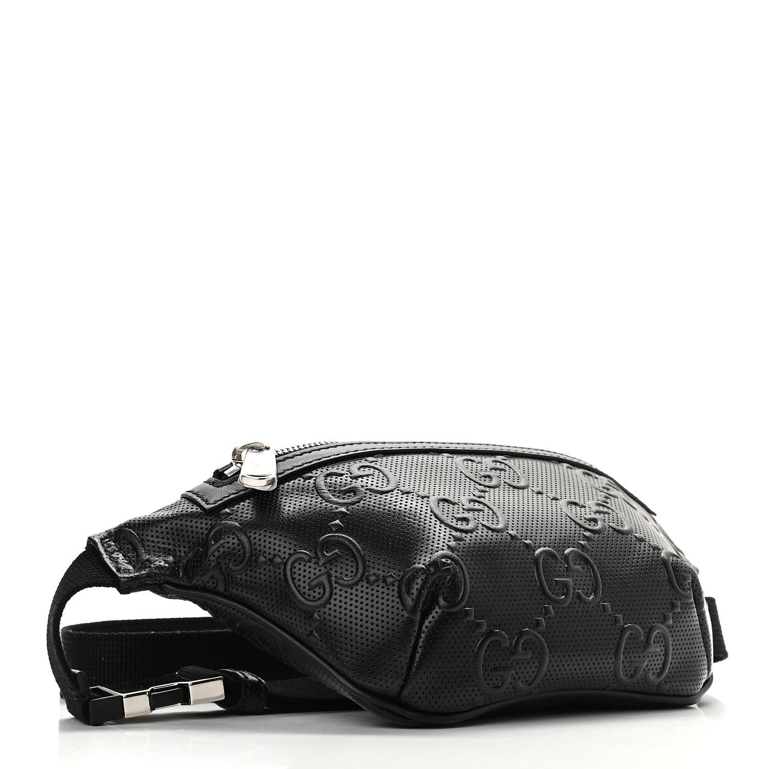 Gucci Calfskin GG Tennis Embossed Belt Bag Black 4 of 11