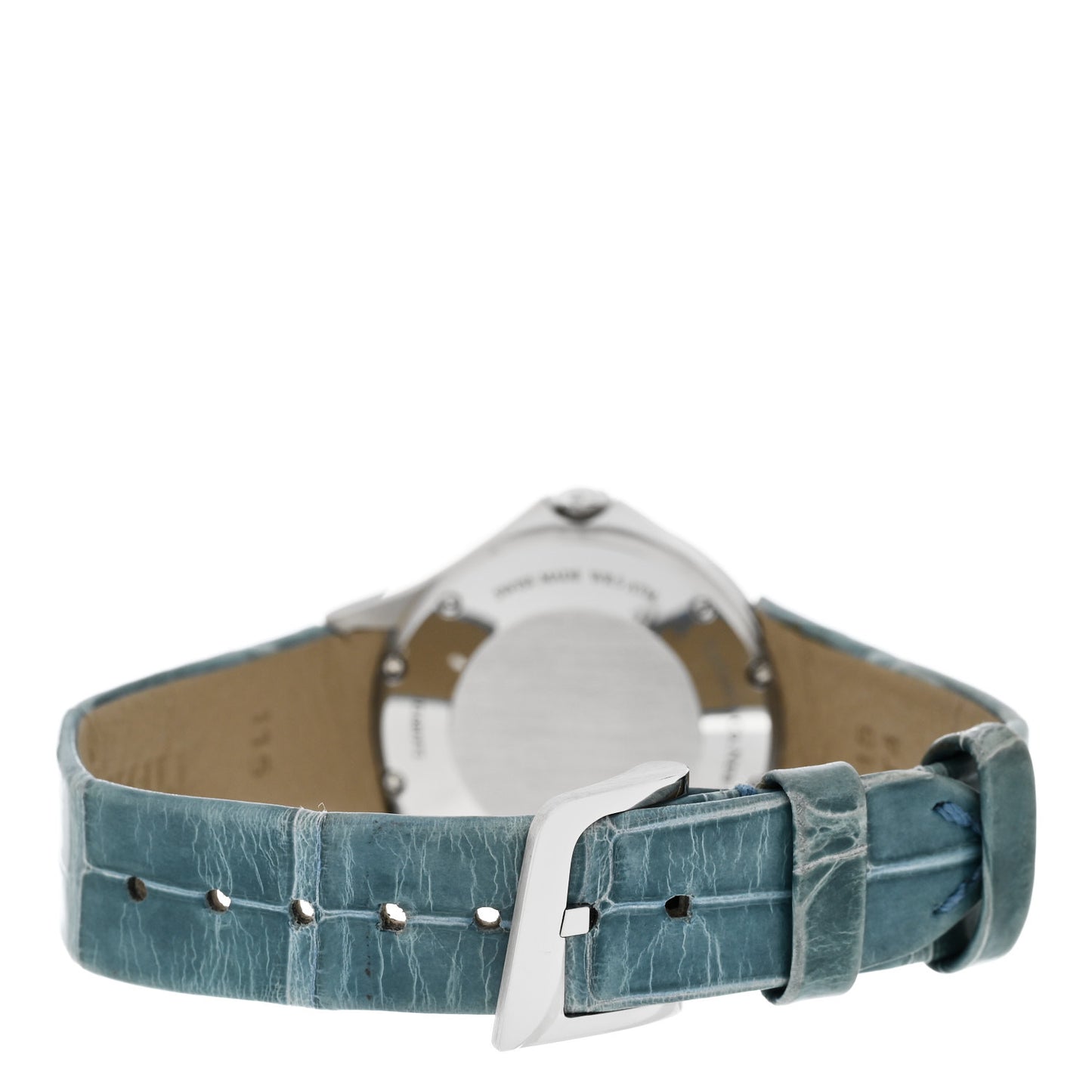 Stainless Steel Alligator Diamond Bezel 28mm Metro Quartz Watch Ice Blue