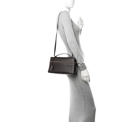 Loro Piana Smooth Calfskin Extra Bag L27 Dark Chocolate Licorice 2 of 10