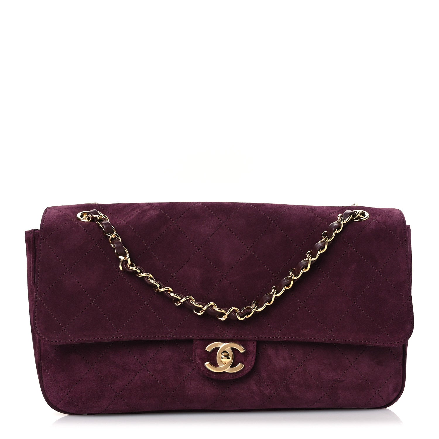 Chanel Suede Calfskin Small Souplissimo Maxi Flap Burgundy 1 of 11