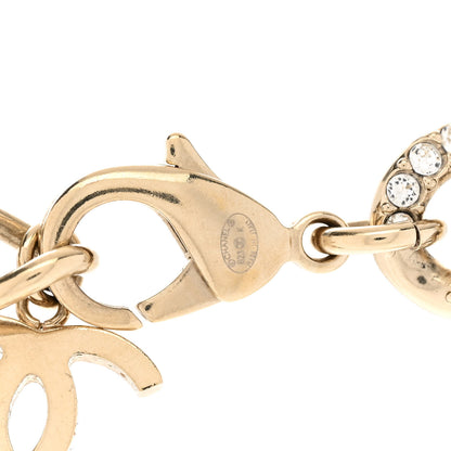 Chanel Crystal CC Chain Link Choker Necklace Gold 4 of 5