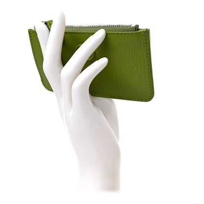 Gucci Dollar Calfskin Enamel Monochrome GG Marmont Key Case Card Holder Lemon Leaf 2 of 6