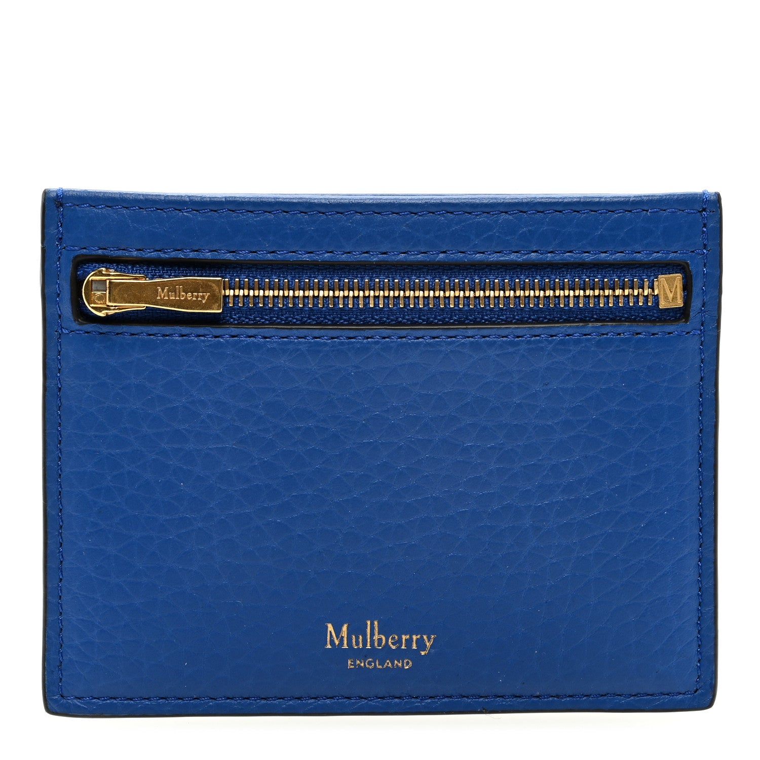 Mulberry Classic Grain Zipped Credit Card Slip Blue 1 of 6