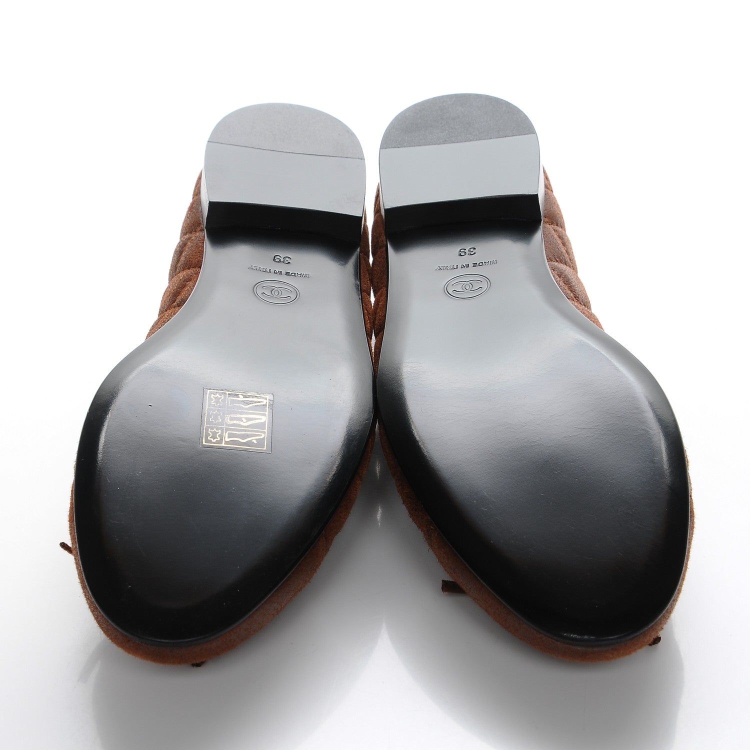 Chanel Iridescent Calfskin Quilted CC Cap Toe Ballerina Flats 39 Brown 5 of 8