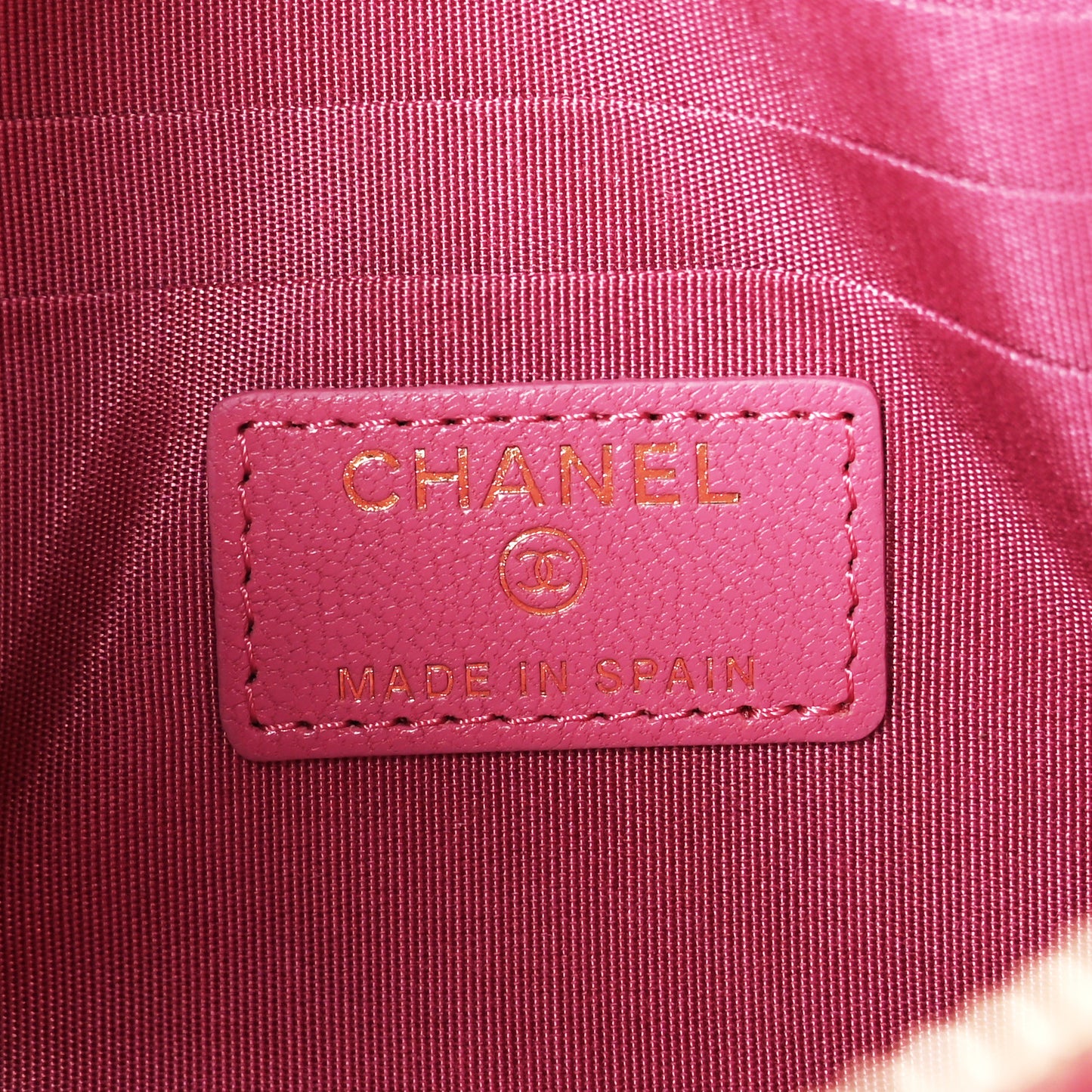 Sheepskin Quilted Mademoiselle Vintage Zip Pouch Pink