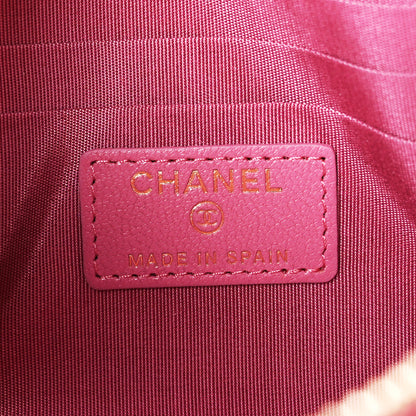 Chanel Sheepskin Quilted Mademoiselle Vintage Zip Pouch Pink 6 of 12