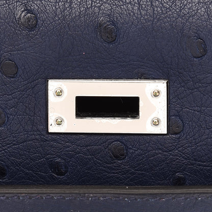 Hermes Ostrich Kelly Pochette Bleu Saphir 25 of 27