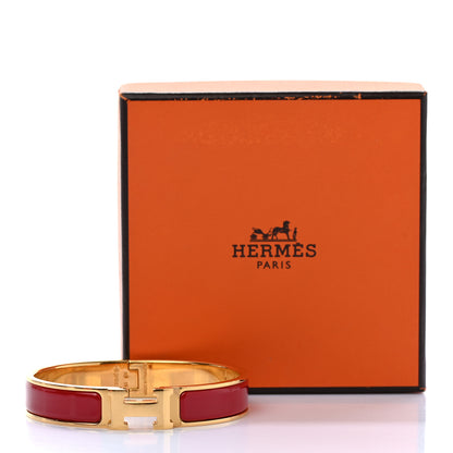 Hermes Enamel Narrow Clic Clac H Bracelet PM China Red 5 of 5
