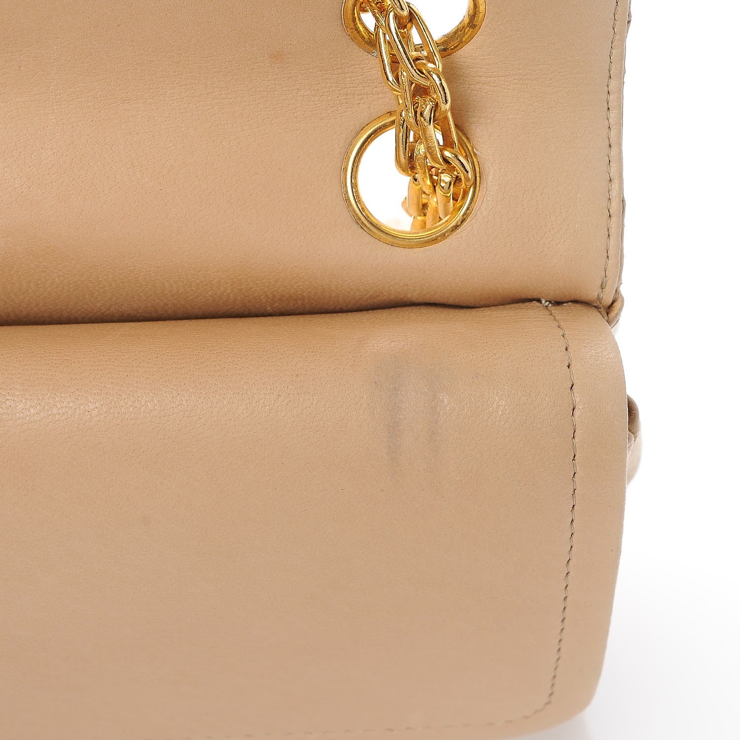 Chanel Lambskin Quilted Medium Bijoux Chain Double Flap Beige 14 of 15