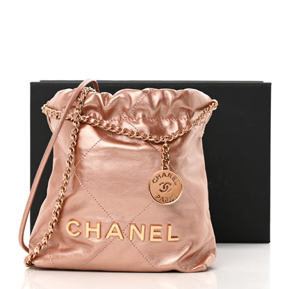 Chanel Metallic Calfskin Quilted Mini Chanel 22 Copper 11 of 11
