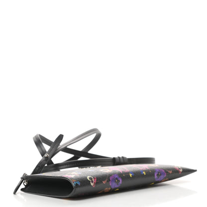 Givenchy Textured Coated Canvas Pansy Print Iconic Pouch Crossbody Black Multicolor 4 of 10