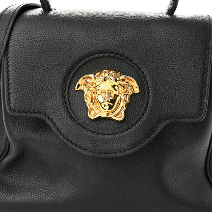 Versace Grained Calfskin Small La Medusa Top Handle Bag Black 7 of 10