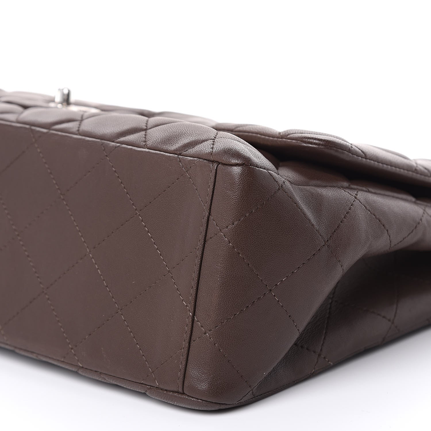 Chanel Lambskin Quilted Maxi Single Flap Brown 9 of 16
