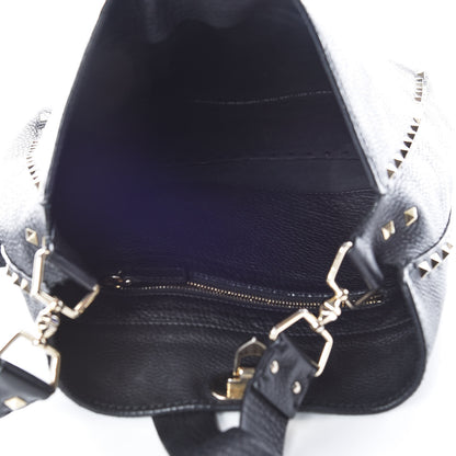 Valentino Garavani Pebbled Calfskin Large Rockstud Flip-Lock Messenger Bag Black 7 of 15