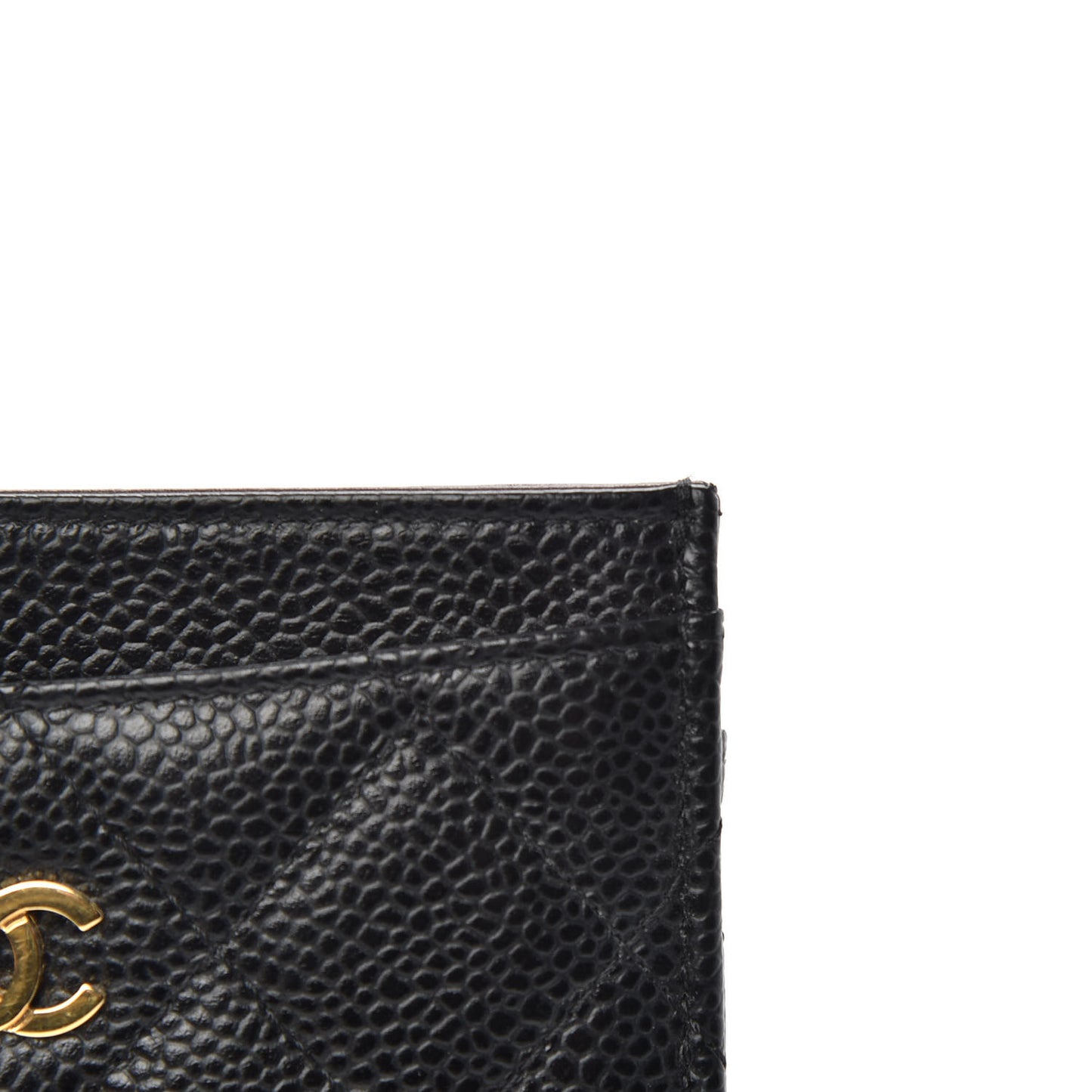 Caviar Quilted Card Holder Black