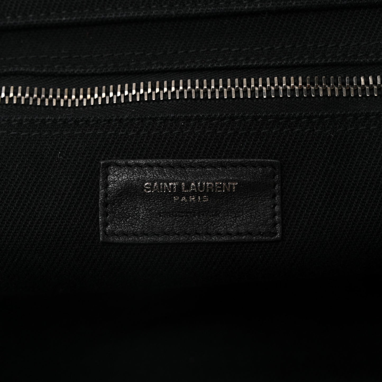 Linen Calfskin Rive Gauche Tote Black