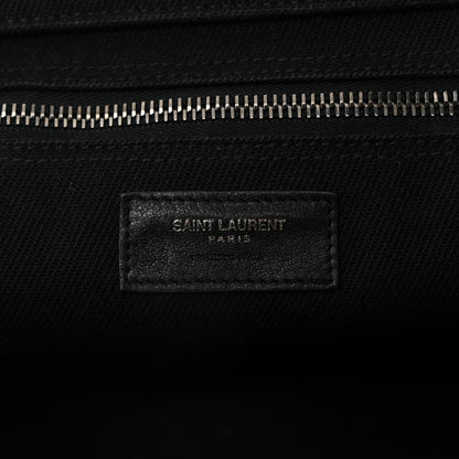Saint Laurent Linen Calfskin Rive Gauche Tote Black 5 of 10