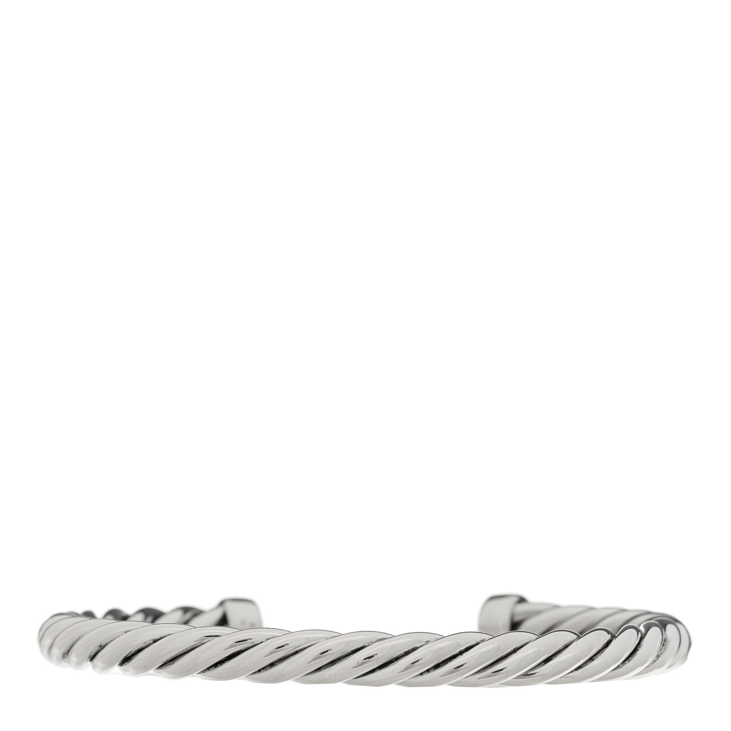 David Yurman Sterling Silver Lapis Lazuli 6mm Cable Classic Cuff Bracelet 2 of 3