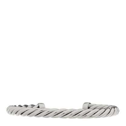 David Yurman Sterling Silver Lapis Lazuli 6mm Cable Classic Cuff Bracelet 2 of 3