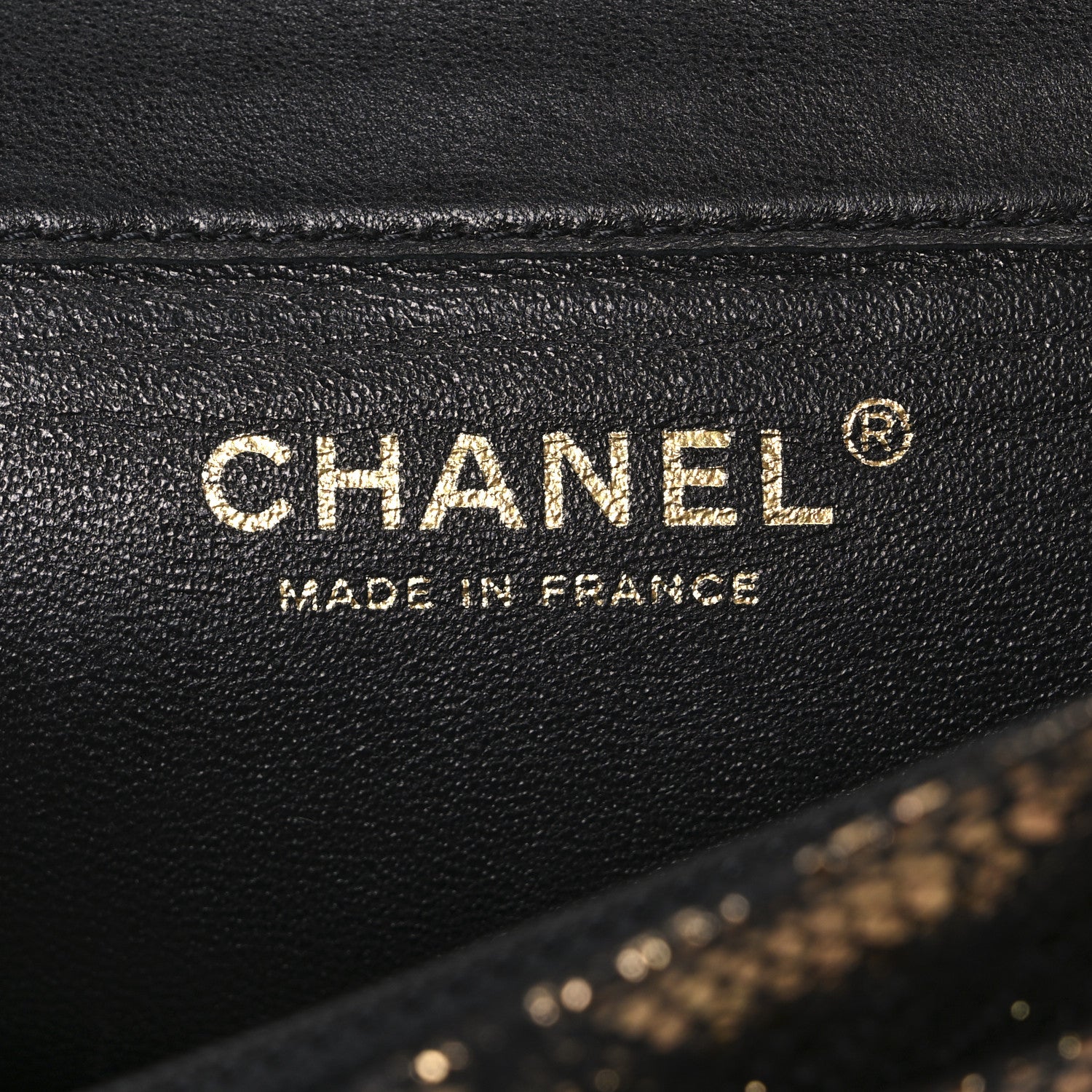 Chanel Metallic Tweed Quilted Clutch Black Gold 6 of 7