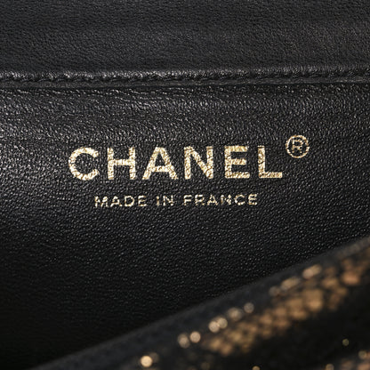 Chanel Metallic Tweed Quilted Clutch Black Gold 6 of 7