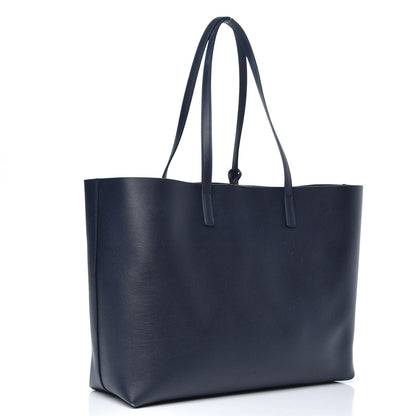 Saint Laurent Calfskin Large Shopping Tote Navy 3 of 10