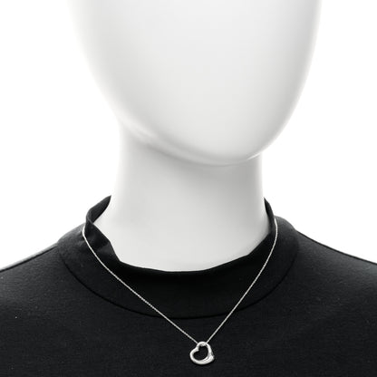 Tiffany Sterling Silver 16mm Elsa Peretti Open Heart Pendant Necklace 2 of 6