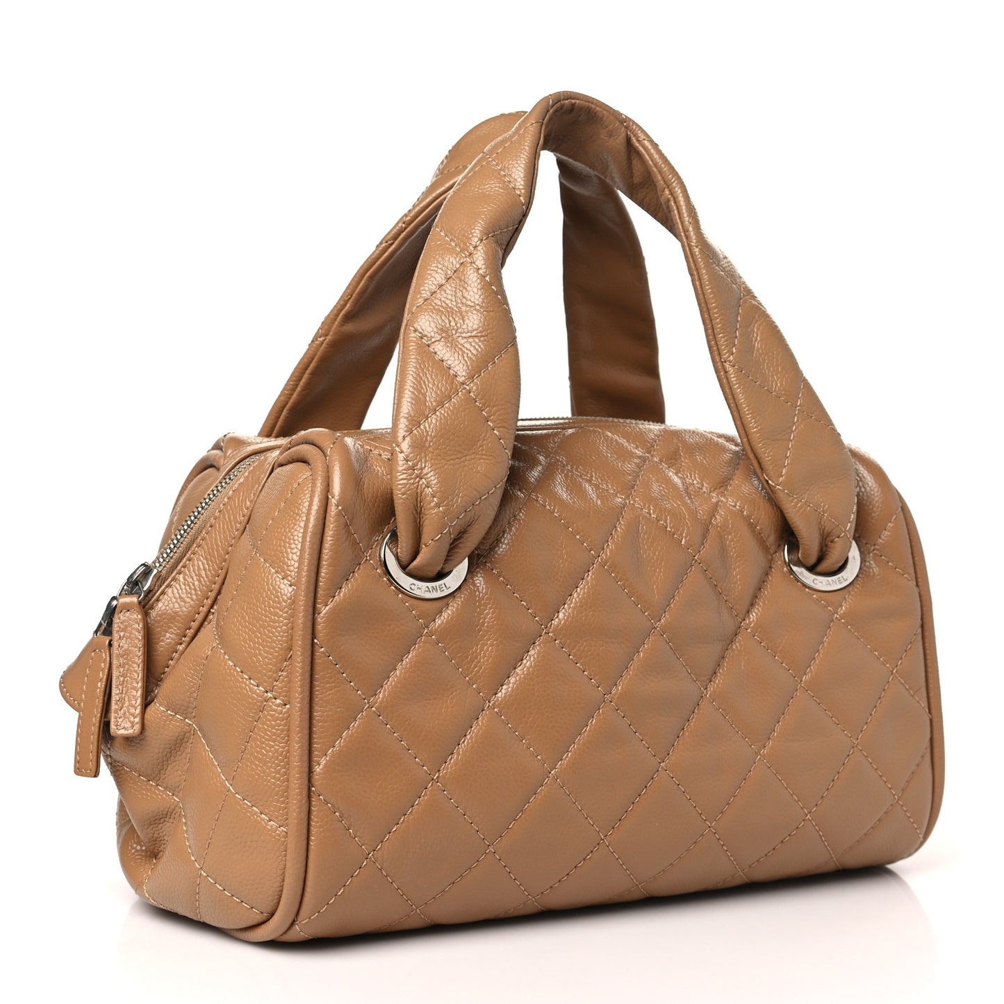 Caviar Quilted CC Timeless Bowler Dark Beige