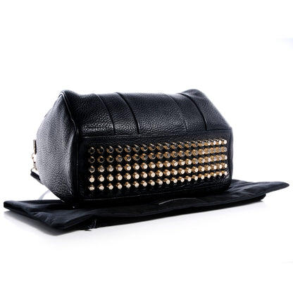 Alexander Wang Pebbled Leather Rocco Duffel Black Pale Gold Hardware 4 of 6