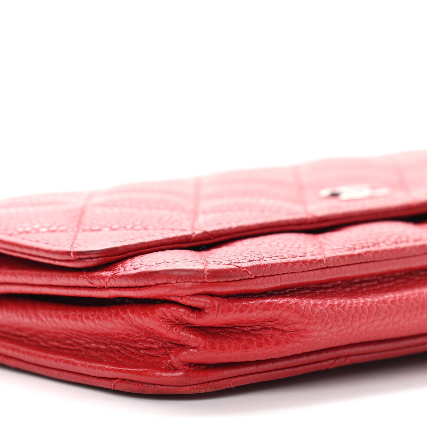 Caviar Quilted Wallet On Chain WOC Red