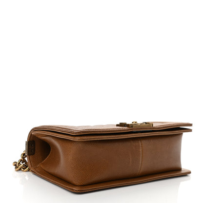 Chanel Caviar Quilted Medium Boy Flap Light Brown 4 of 11
