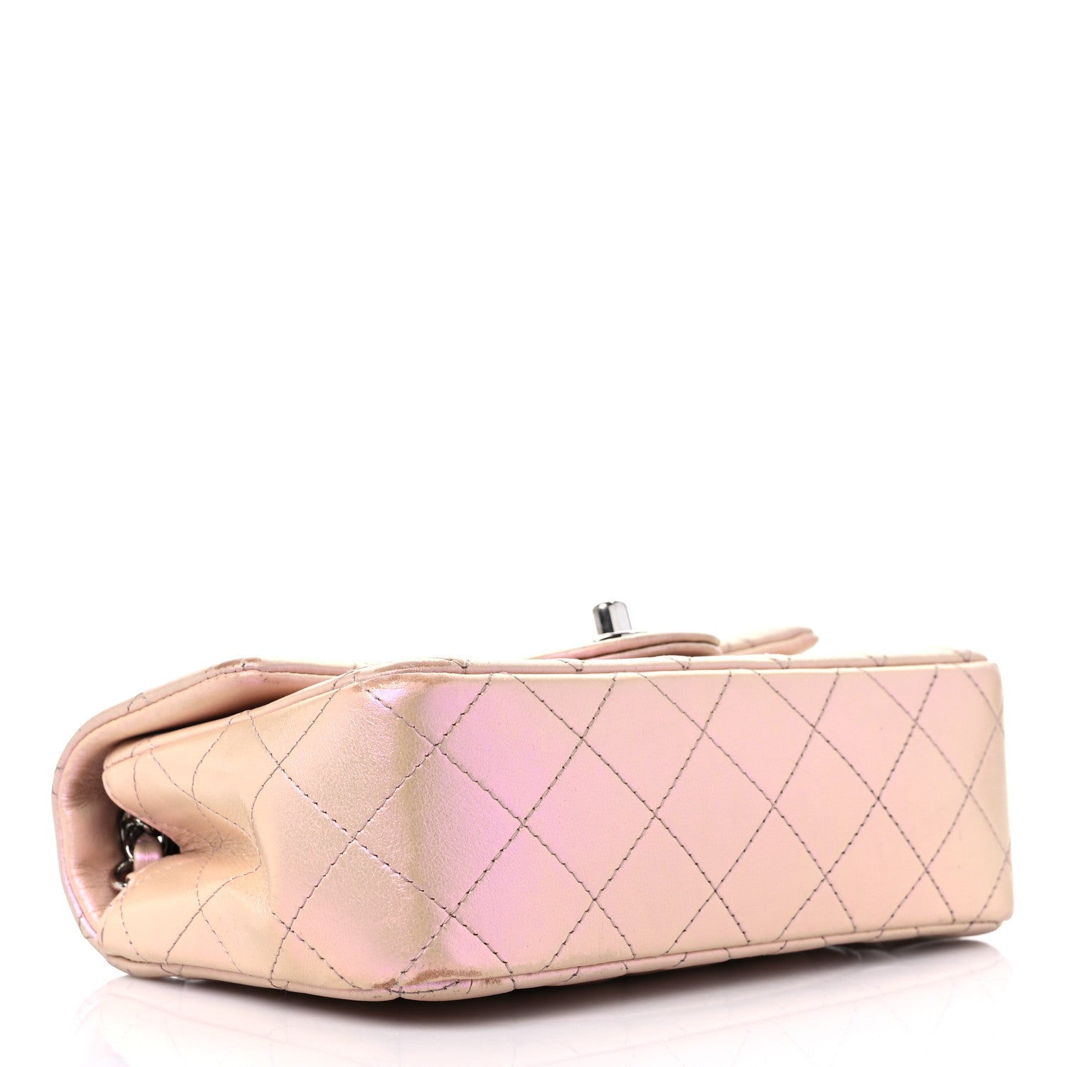 Chanel Iridescent Calfskin Quilted Mini Rectangular Flap Pink 3 of 15