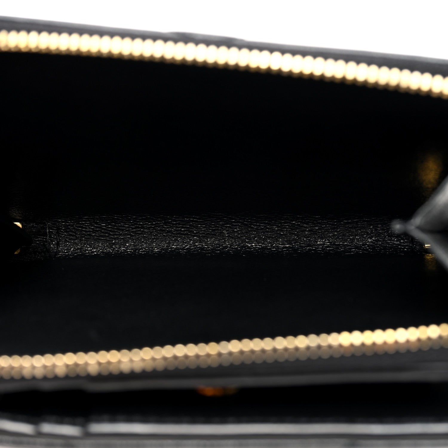 Saint Laurent Lambskin Matelasse Chevron Monogram Compact Zip Around Wallet Black 6 of 8