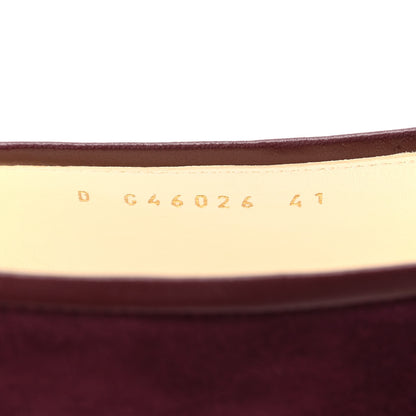 Chanel Suede Lambskin Cap Toe CC Ballerina Flats 41 Burgundy Black 9 of 11
