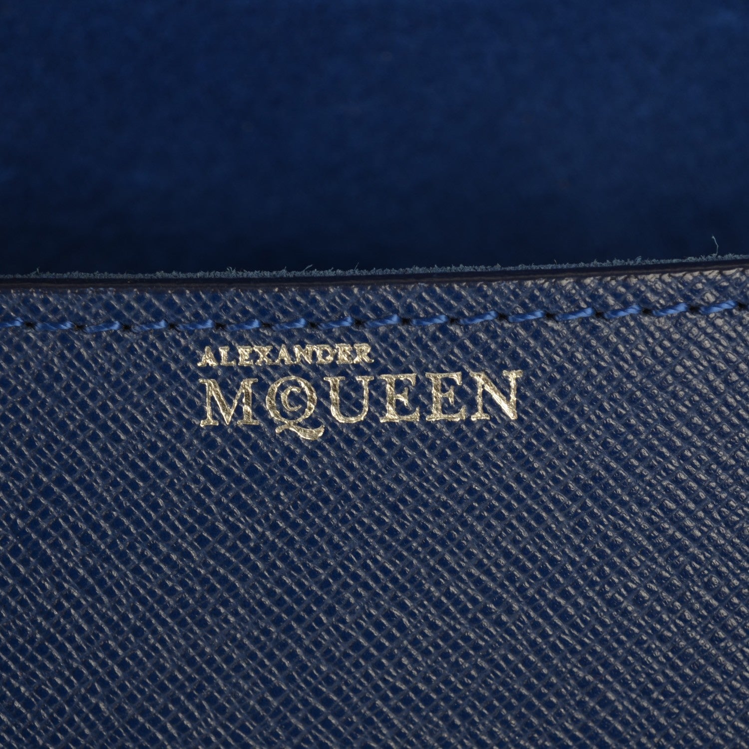 Alexander McQueen Grain Calfskin Small Heroine Blue 5 of 9